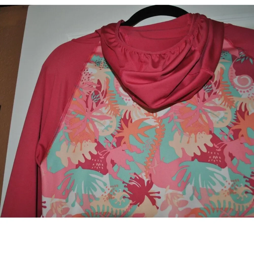 Girl's tropical Patagonia Capilene Hoodie Size Large 12